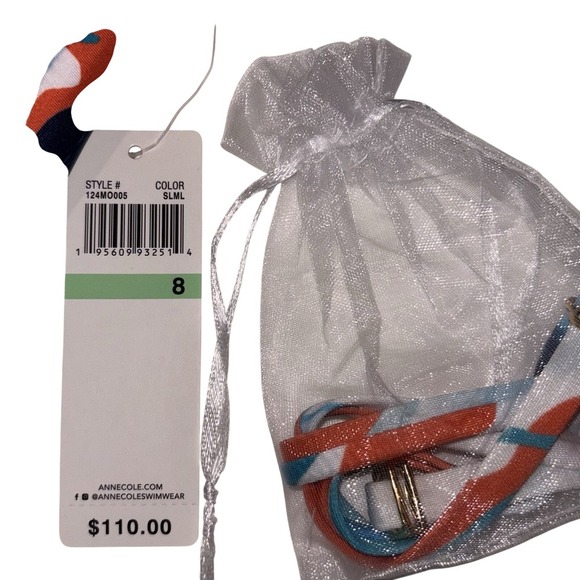 Anne Cole Floral Twist Front Shirred Bandeau ONE Piece, Size 8 - Picture 3 of 5